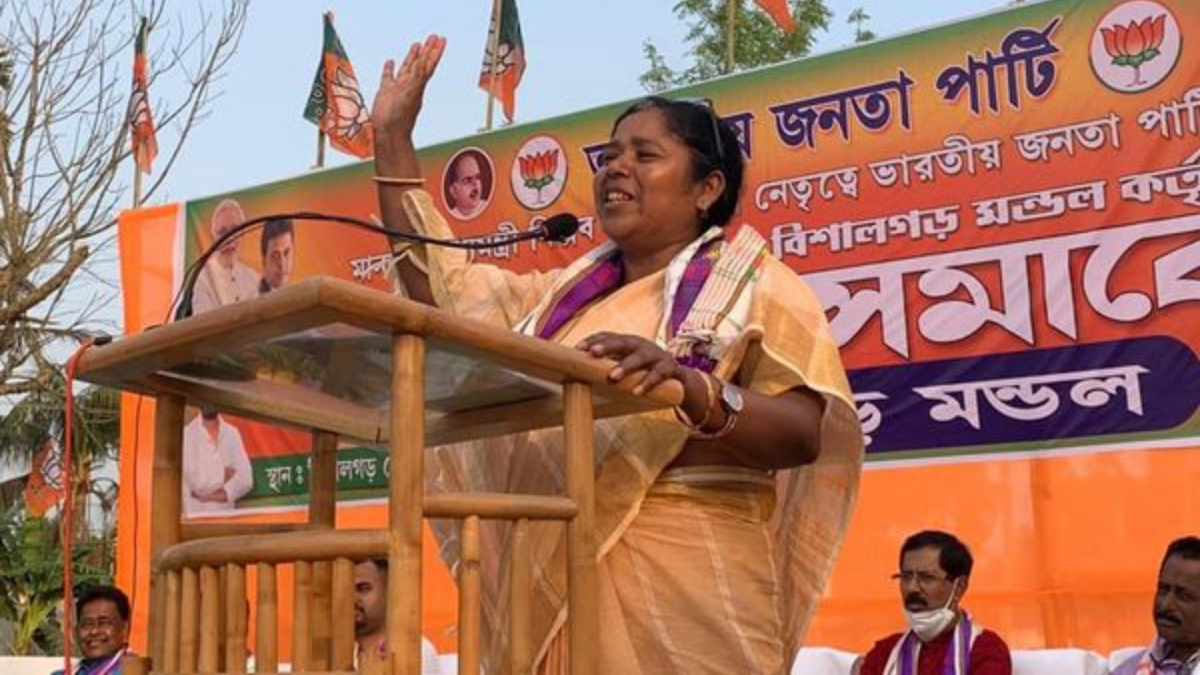 Tripura Polls: Union Minister Pratima Bhoumik holds campaign in Dhanpur