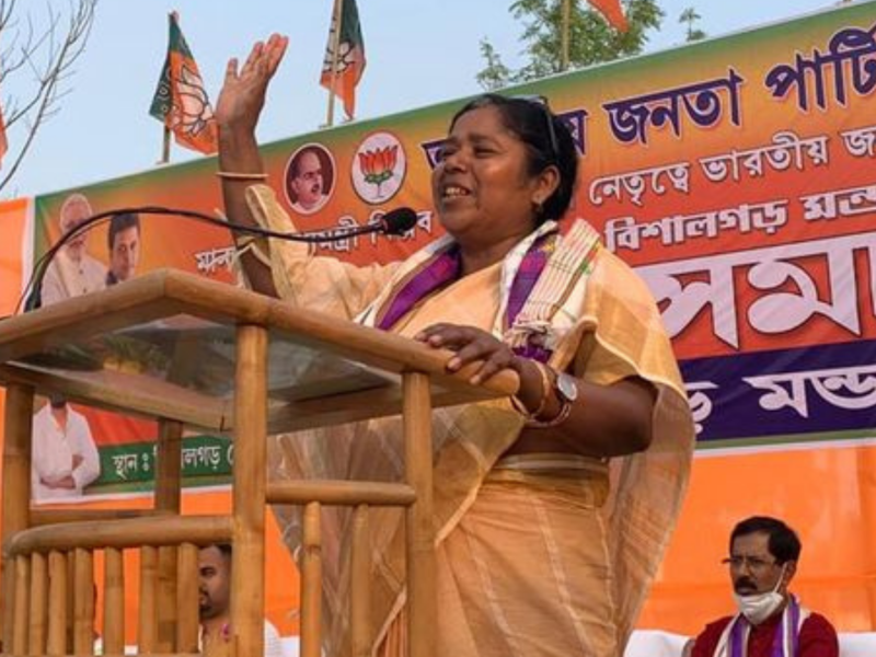 Tripura Polls: Union Minister Pratima Bhoumik holds campaign in Dhanpur